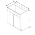 CNC Classic Milano Dune 30" W x 34 1/2" H X 18" D Double Door Vanity Sink Base Cabinet