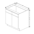 CNC Bedford Country Oak Honey 24" W X 32 1/2"H X 21" D Single Door 2 Drawer Vanity Sink Base Cabinet
