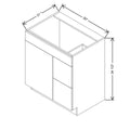 CNC Concord Elegant Stone 30" W Single Door 2 Drawers Right Vanity Sink Base Cabinet