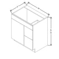 CNC Classic Broadway Almond 30" W Single Door 2 Drawers Right Vanity Sink Base Cabinet