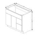 CNC Bedford Country Oak Honey 30" W X 32 1/2"H X 21" D Single Door 2 Drawer Vanity Sink Base Cabinet