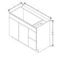 CNC Luxor White 42" W Double Door 2 Drawers Left Vanity Sink Base Cabinet
