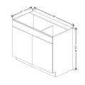 CNC Luxor Harvest 42" W X 34 1/2" H X 21" D Double Door Vanity Sink Base Cabinet
