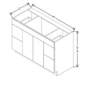 CNC Classic Milano Sunset 48" W Double Door 4 Drawers Vanity Sink Base Cabinet