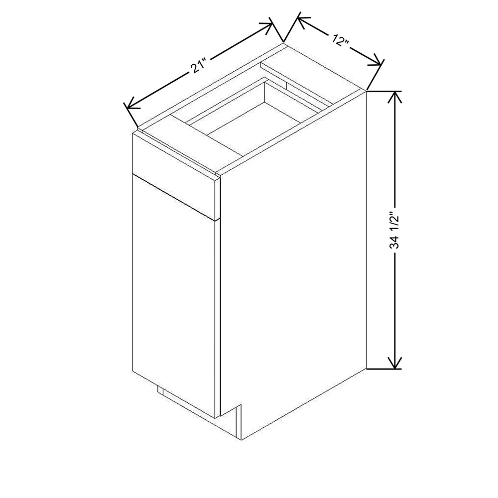 CNC Luxor 5-Piece Harvest 12" W Single Door Vanity Base Cabinet