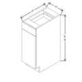 CNC Classic Milano Fossil Grey 12" W Single Door Vanity Base Cabinet