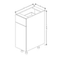 Fabuwood Illume Catalina Nocce 3 12" W X 34 1/2" H X 21" D Single Door Vanity Base Cabinet