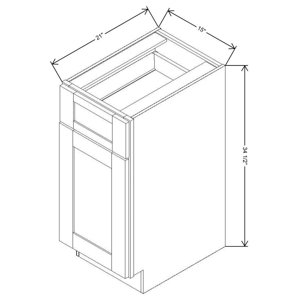 Fabuwood Allure Echo Cloud White 15" W X 34 1/2" H X 21" D Vanity Base Cabinet