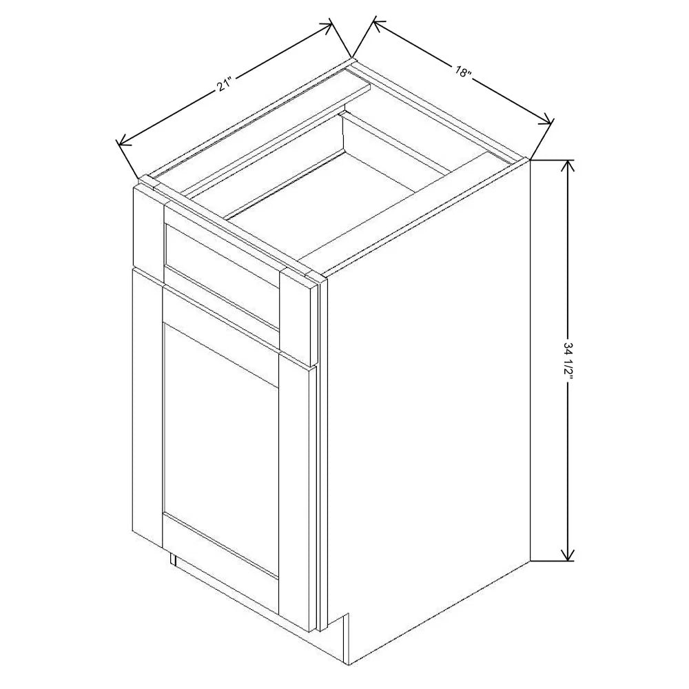 Fabuwood Allure Echo Cloud White 18" W X 34 1/2" H X 21" D Vanity Base Cabinet