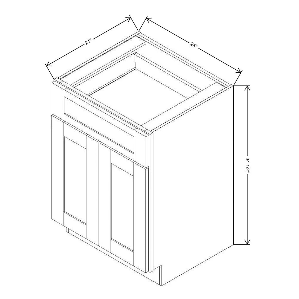 Fabuwood Allure Galaxy Nickel 24" W X 34 1/2" H X 21" D Vanity Base Cabinet