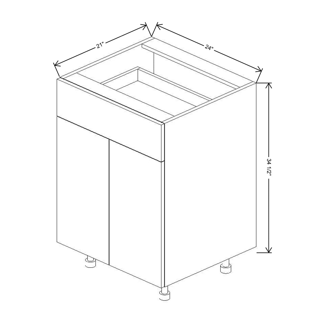 Fabuwood Ovela Catalina Verde Salvia 24" W X 34 1/2" H X 21" D Double Door Vanity Base Cabinet