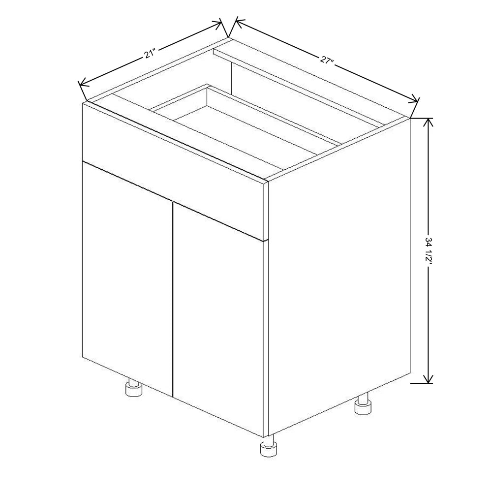 Fabuwood Ovela Catalina Verde Salvia 27" W X 34 1/2" H X 21" D Double Door Vanity Base Cabinet