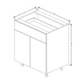 Fabuwood Illume Tuscany Blanco 30" W x 34 1/2" H x 21" D Double Door Vanity Base Cabinet