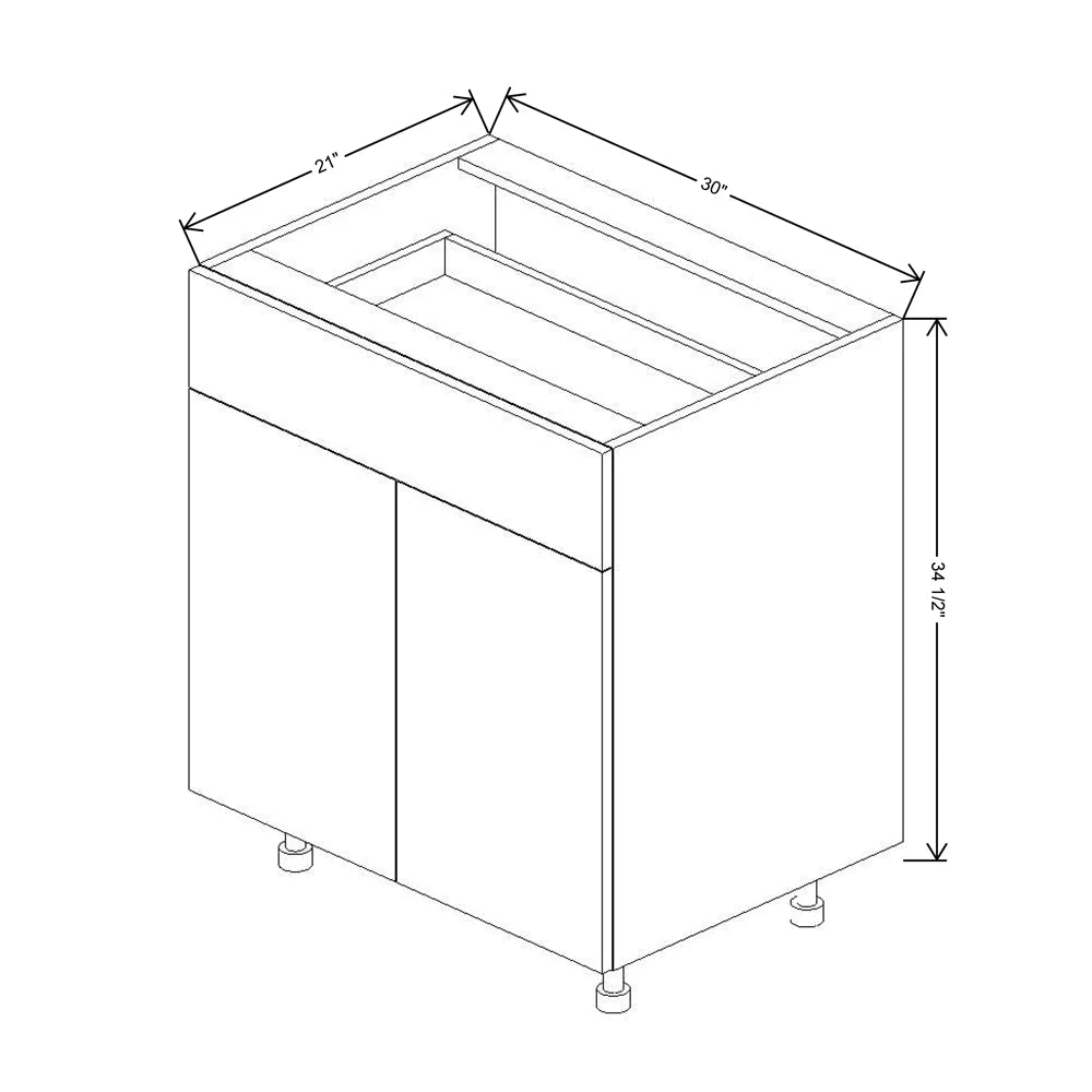 Fabuwood Ovela Catalina Verde Salvia 30" W X 34 1/2" H X 21" D Double Door Vanity Base Cabinet