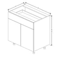 Fabuwood Illume Tuscany Ida 1 33" W x 34 1/2" H x 21" D Double Door Vanity Base Cabinet