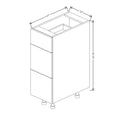 Fabuwood Illume Catalina Olmo 3 12" W x 34 1/2" H x 21" D 3 Drawer Vanity Base Cabinet