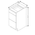 CNC Classic Broadway Graphite 15" W Vanity Drawer Base Cabinet