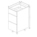 Fabuwood Illume Catalina Metallo 4 15" W X 34 1/2" H X 21" D 3 Drawer Vanity Base Cabinet