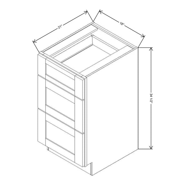 Fabuwood Allure Echo Dove 18" W X 34 1/2" H X 21" D Vanity Drawer Base Cabinet