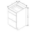 CNC Luxor Misty Grey 18" W Vanity Drawer Base Cabinet