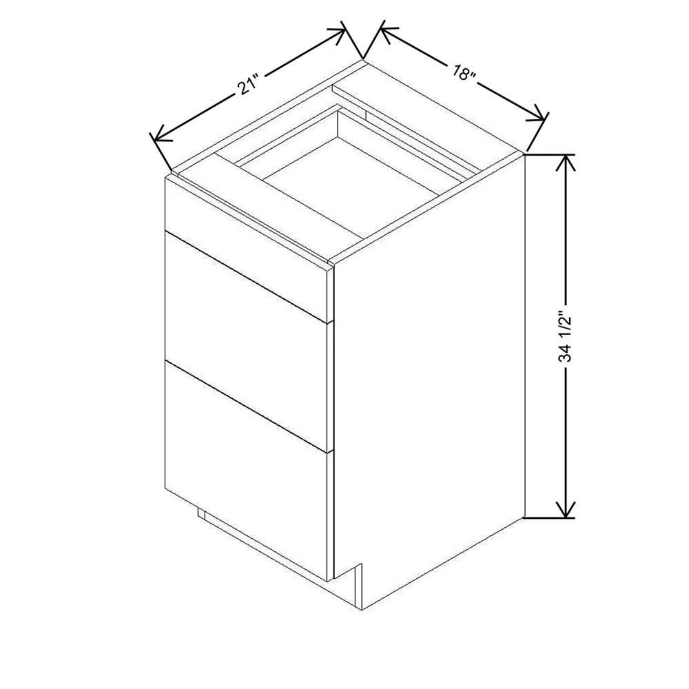 CNC Classic Milano Snow 18" W Vanity Drawer Base Cabinet