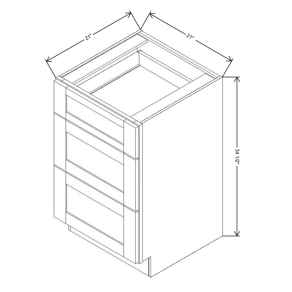 Fabuwood Allure Luna Desert Oak 21"W X 34 1/2"H Vanity Drawer Base