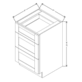 Fabuwood Allure Galaxy Natural Oak 21"W X 34 1/2"H Vanity Drawer Base