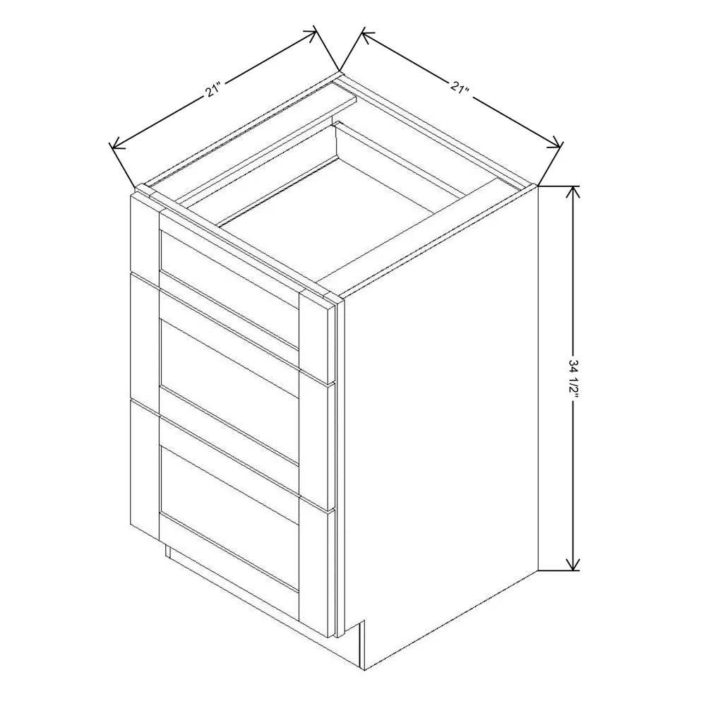 Fabuwood Allure Galaxy Elderberry 21" W X 34 1/2" H X 21" D Vanity Drawer Base Cabinet