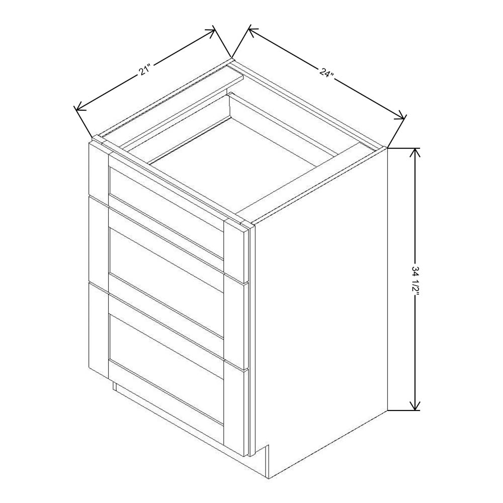 Fabuwood Allure Galaxy Mocha 24" W X 34 1/2" H X 21" D Vanity Drawer Base Cabinet