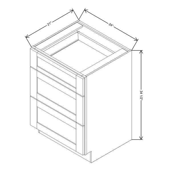 Fabuwood Allure Echo Dove 24" W X 34 1/2" H X 21" D Vanity Drawer Base Cabinet