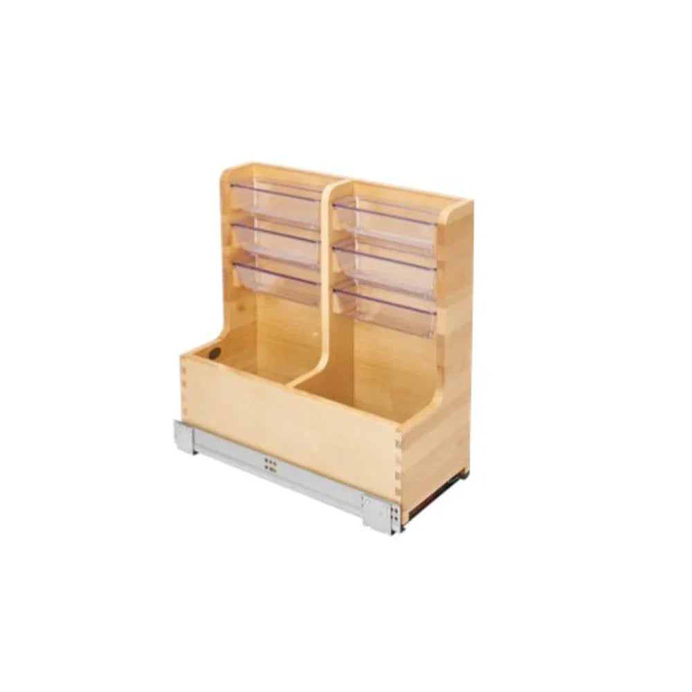 Fabuwood Allure Galaxy Dark Aqua 24" Width Vanity Organizer Pullout W/Blum Sides For Sink Base