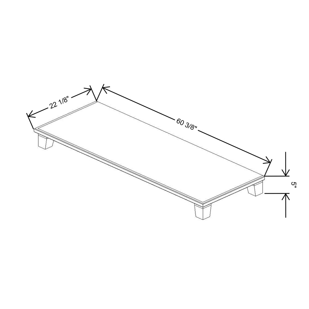 Fabuwood Allure Echo Cloud White 60 3/8" W X 5" H X 22 1/8" D Vera Platform With Taper Feet For V60