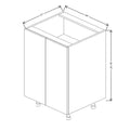 Fabuwood Illume Tuscany Como Ash 1 24" W x 34 1/2" H x 21" D Full Height Double Door Vanity Sink Base Cabinet
