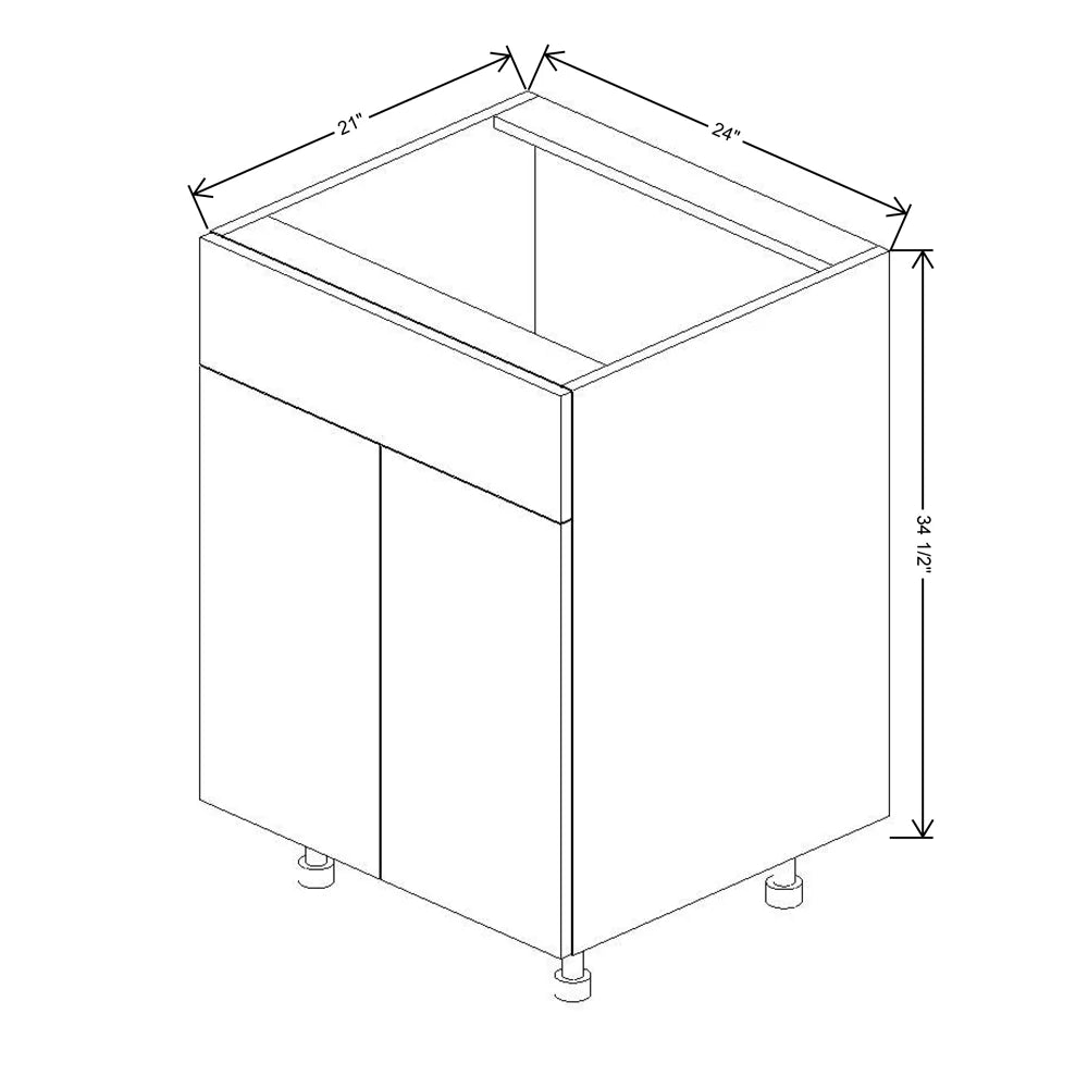 Fabuwood Ovela Catalina Woodline 1 24" W X 34 1/2" H X 21" D Double Door Vanity Sink Base Cabinet