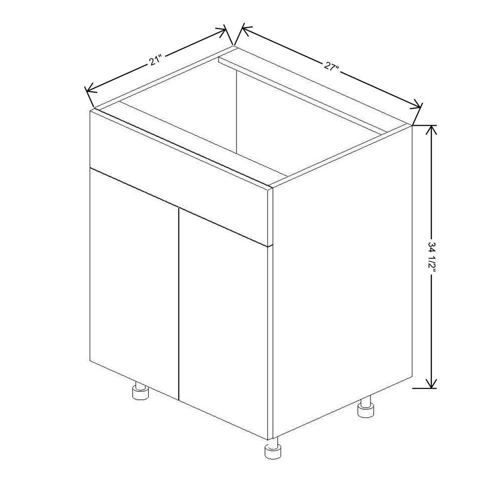 Fabuwood Ovela Catalina Woodline 3 27" W X 34 1/2" H X 21" D Double Door Vanity Sink Base Cabinet