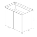 Fabuwood Illume Tuscany Ida 1 36" W x 34 1/2" H x 21" D Full Height Double Door Vanity Sink Base Cabinet