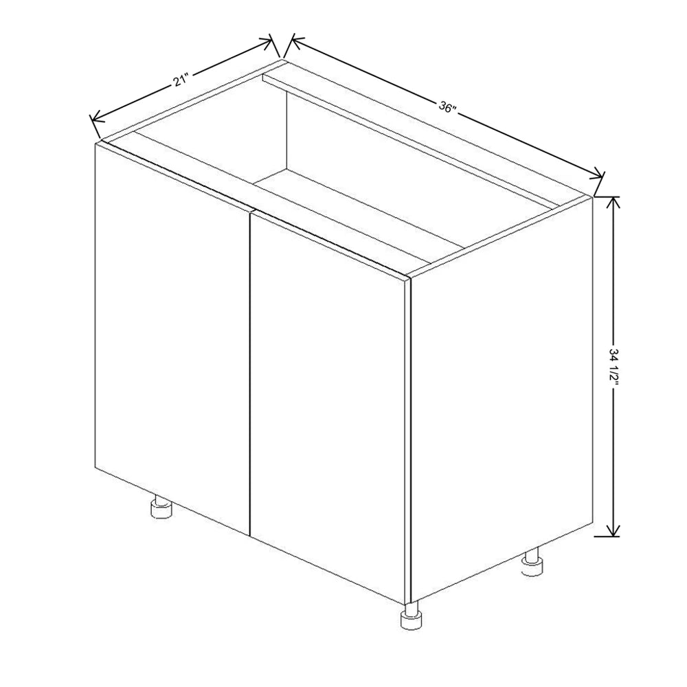 Fabuwood Ovela Tuscany Rosales 3 36" W x 34 1/2" H x 21" D Full Height Double Door Vanity Sink Base Cabinet
