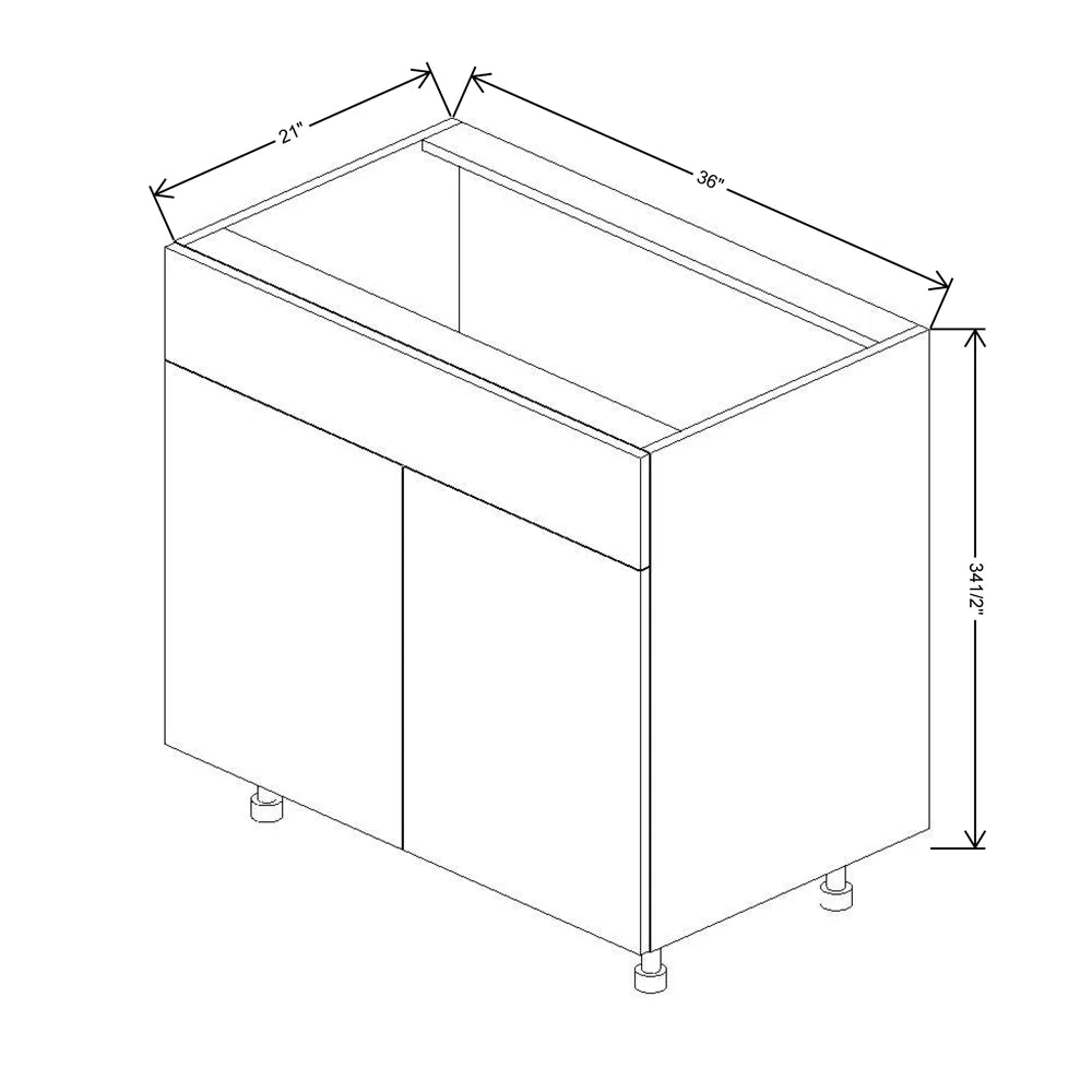 Fabuwood Ovela Catalina Woodline 3 36" W X 34 1/2" H X 21" D Double Door Vanity Sink Base Cabinet