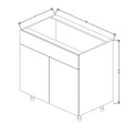 Fabuwood Illume Catalina Olmo 3 36" W x 34 1/2" H x 21" D Double Door Vanity Sink Base Cabinet
