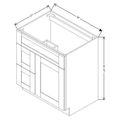 Fabuwood Allure Luna Natural Oak 30"W Vanity Combo Single Sink w/ 1 Door And 2 Drawers
