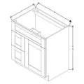 Fabuwood Allure Galaxy Seaside Pine 30" W X 34 1/2" H X 21" D Vanity Combo Single Sink W/ 1 Door And 2 Drawers Left Cabinet