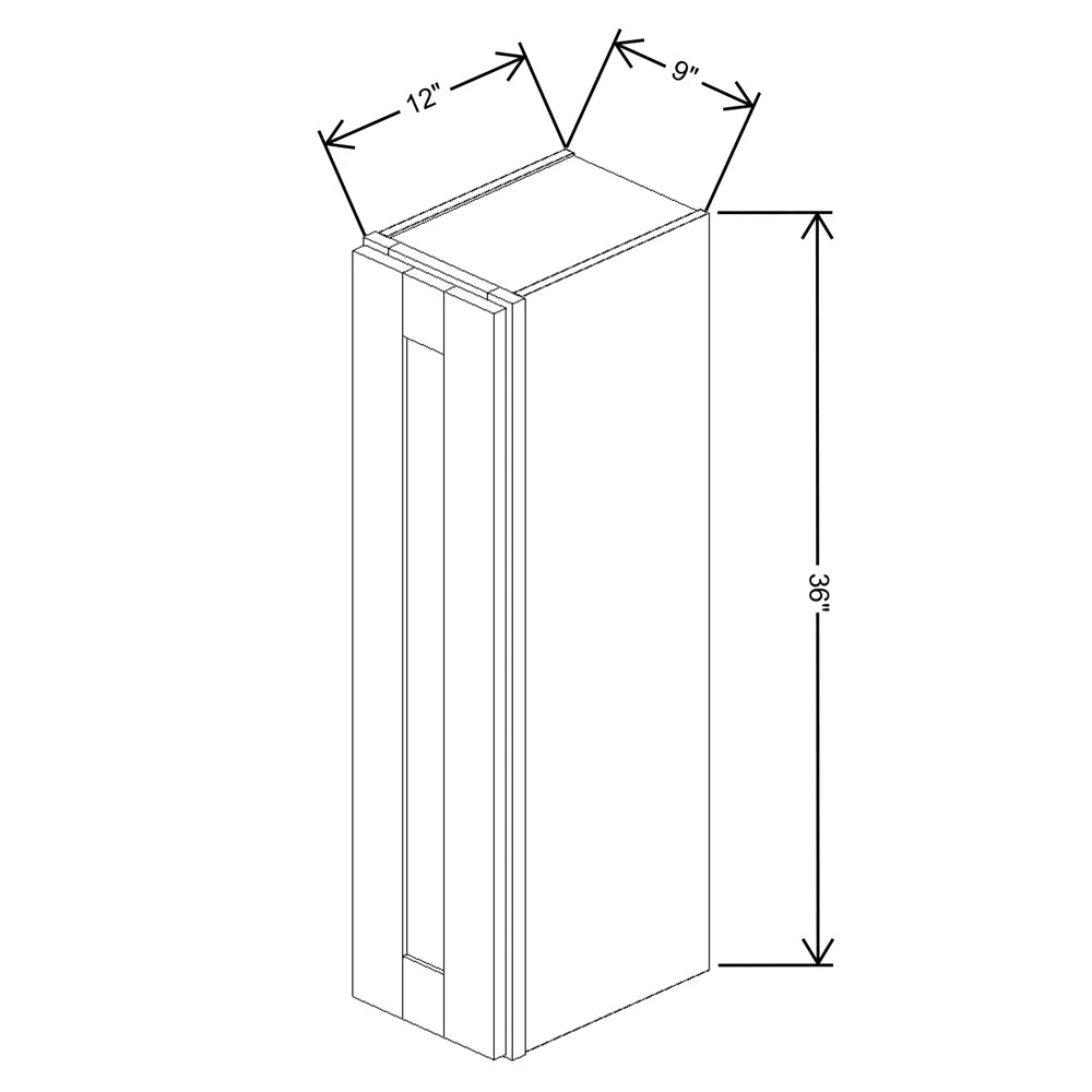 Fabuwood Value Premium Hallmark Frost 9" W X 36" H X 12" D  Single Door Wall Cabinet