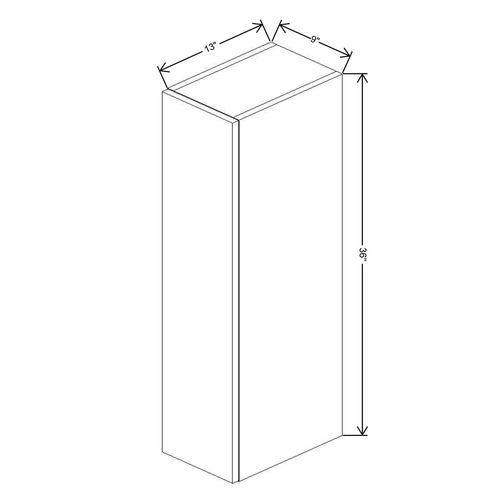Fabuwood Ovela Catalina Textil Plata 09" W X 36" H X 13" D Single Door Wall Cabinet