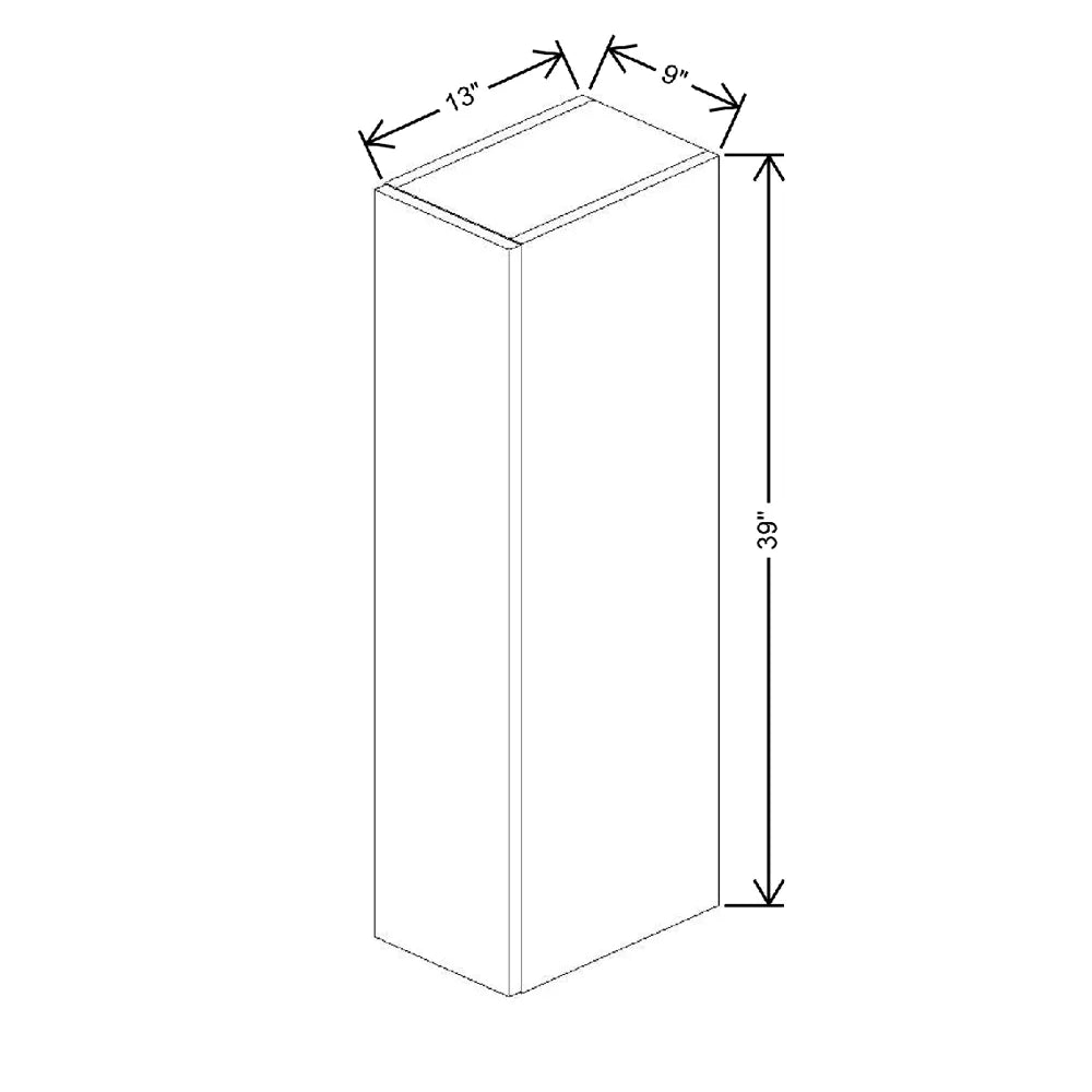 Fabuwood Ovela Catalina Textil Plata 9" W X 39" H X 12" D  Single Door Wall Cabinet