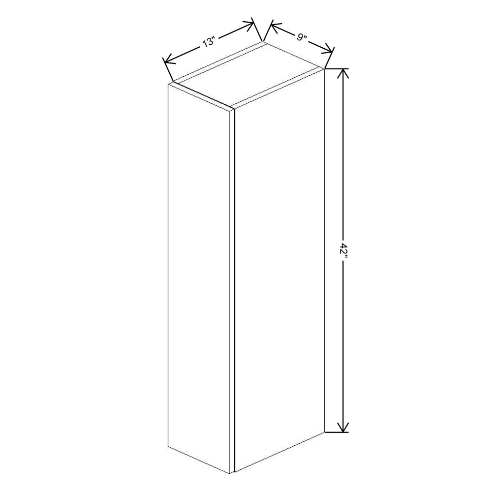 Fabuwood Ovela Catalina Woodline 4 09" W X 42" H X 13" D Single Door Wall Cabinet
