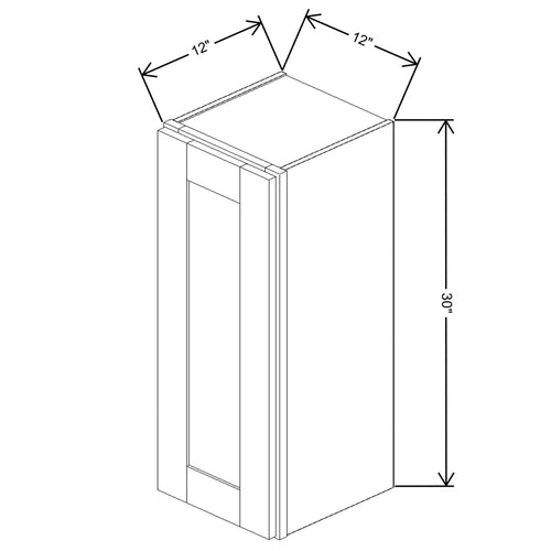 Fabuwood Allure Echo Cloud White 12" W X 30" H X 12" D  Single Door Wall Cabinet