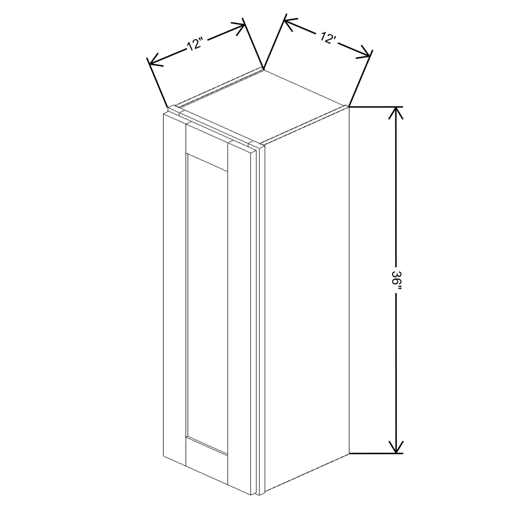 Fabuwood Allure Galaxy Mocha 12" W X 36" H X 12" D  Single Door Wall Cabinet
