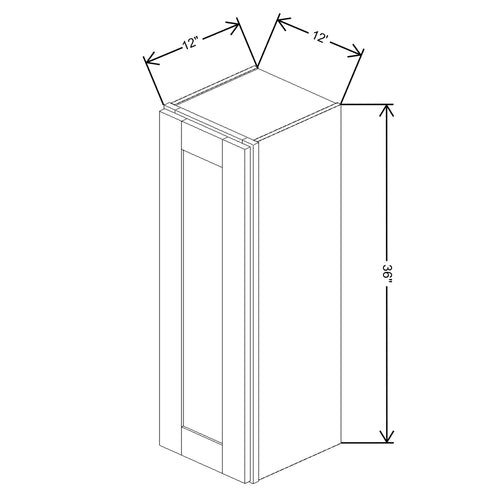 Fabuwood Allure Echo Cloud White 12" W X 36" H X 12" D  Single Door Wall Cabinet