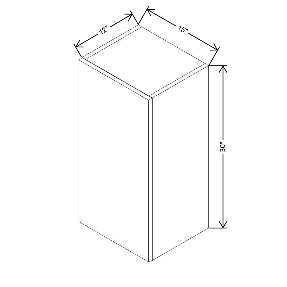 CNC Bedford Country Oak Honey 15" W X 30" H Single Door Wall Cabinet
