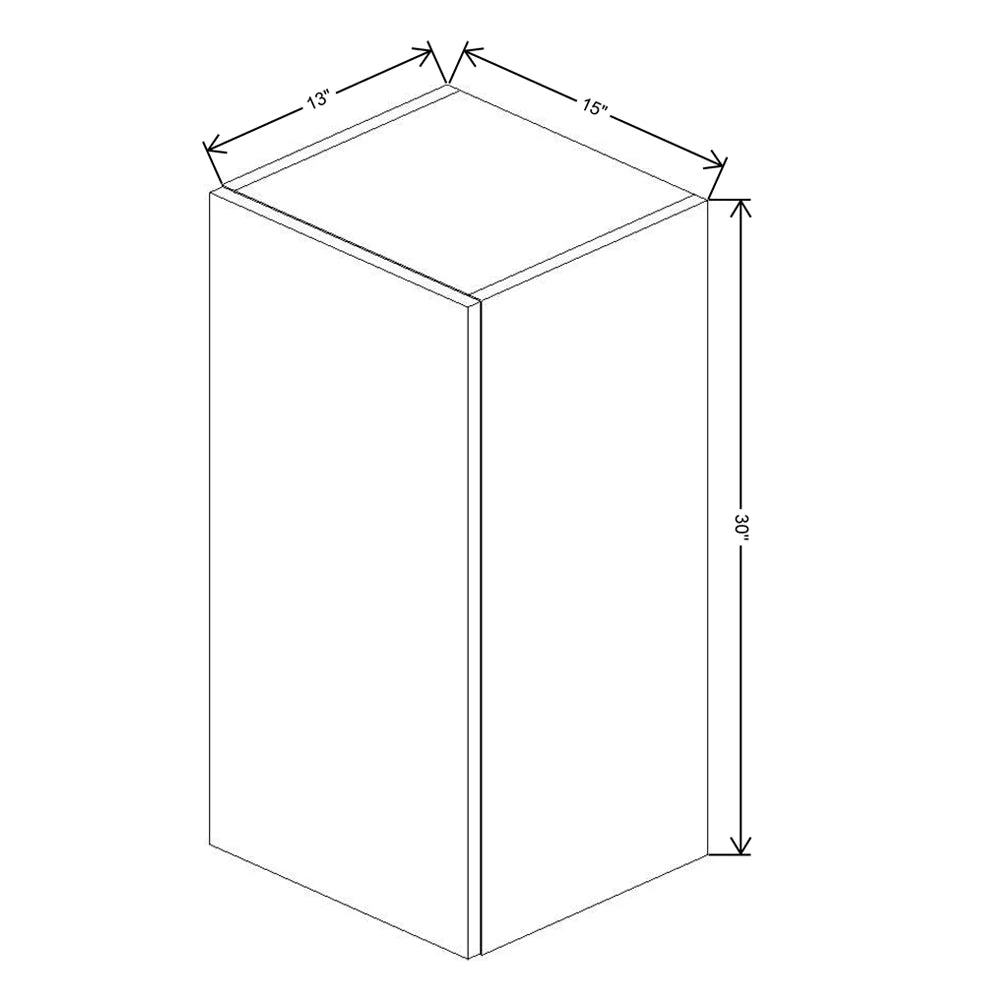 Fabuwood Ovela Catalina Verde Salvia 15" W X 30" H X 13" D Single Door Wall Cabinet